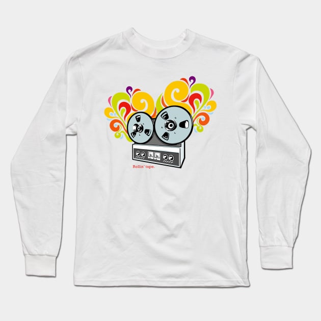 Reel to reel music explosion Long Sleeve T-Shirt by SerifsWhiskey